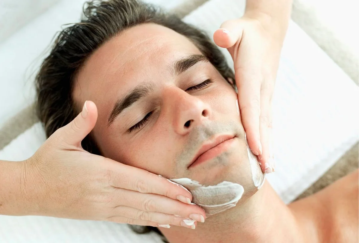 Professional facial treatment for men